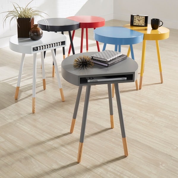Marcella Paint dipped Round End Table, $72.99
