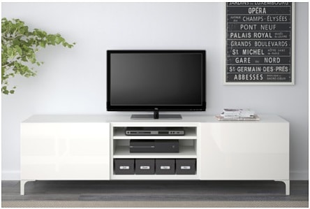 TV unit with drawers, white, $229