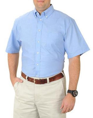 A man wearing a blue shirt