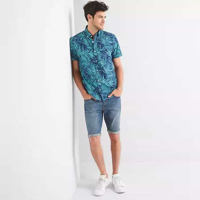 gap short sleeve floral shirt