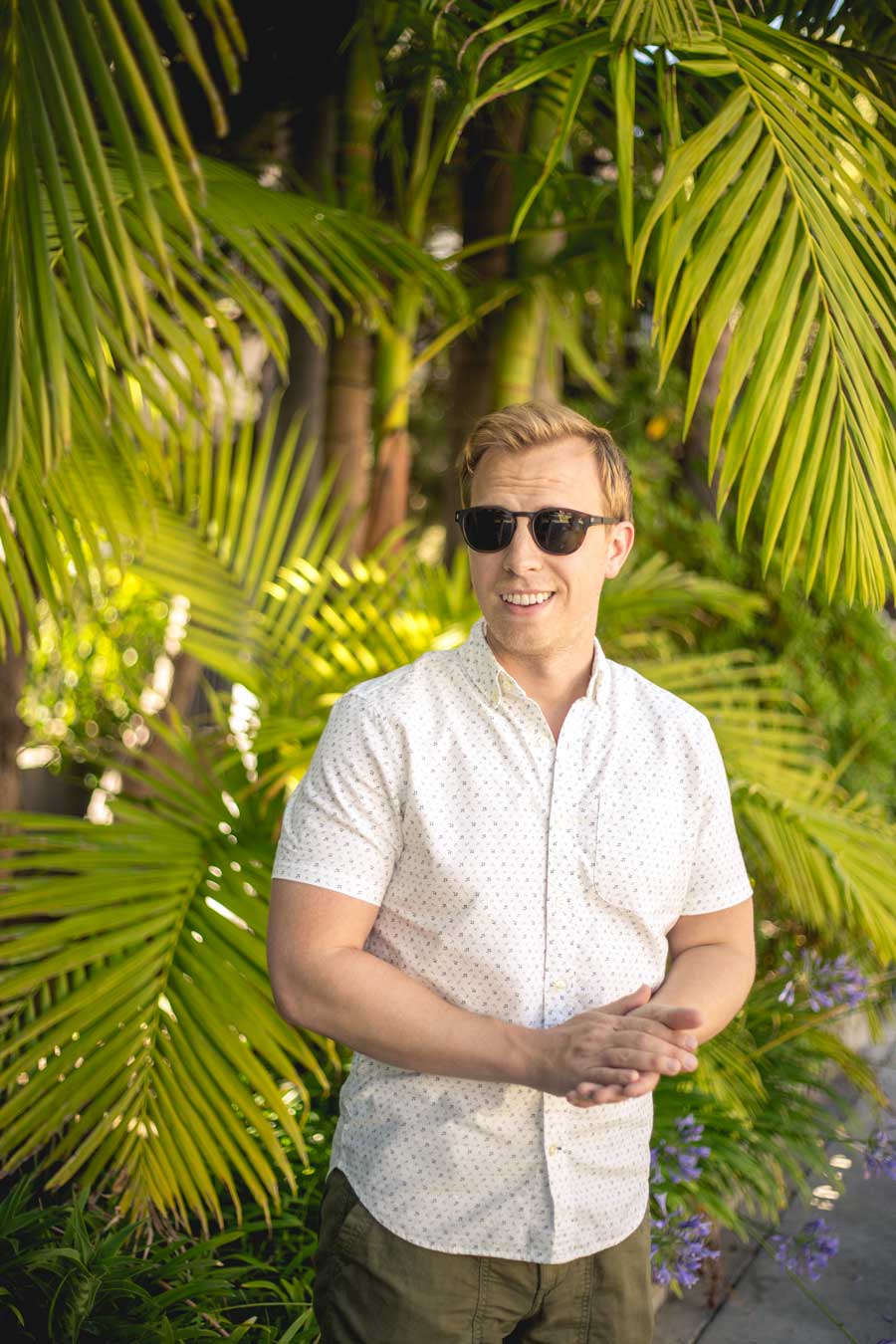 Men summer outfit short sleeve white oxford