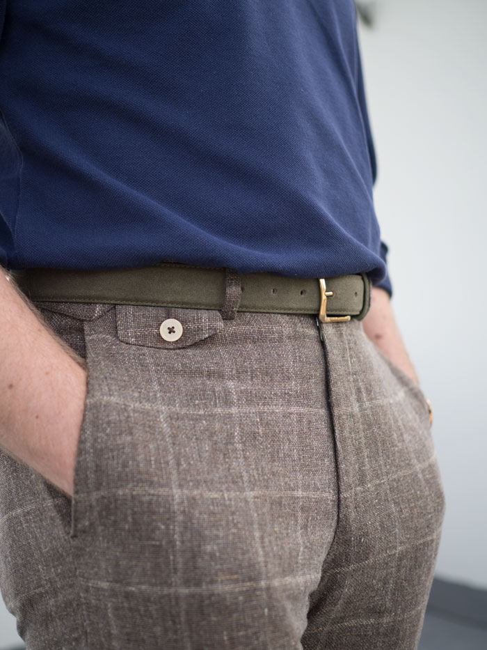 men green suede belt