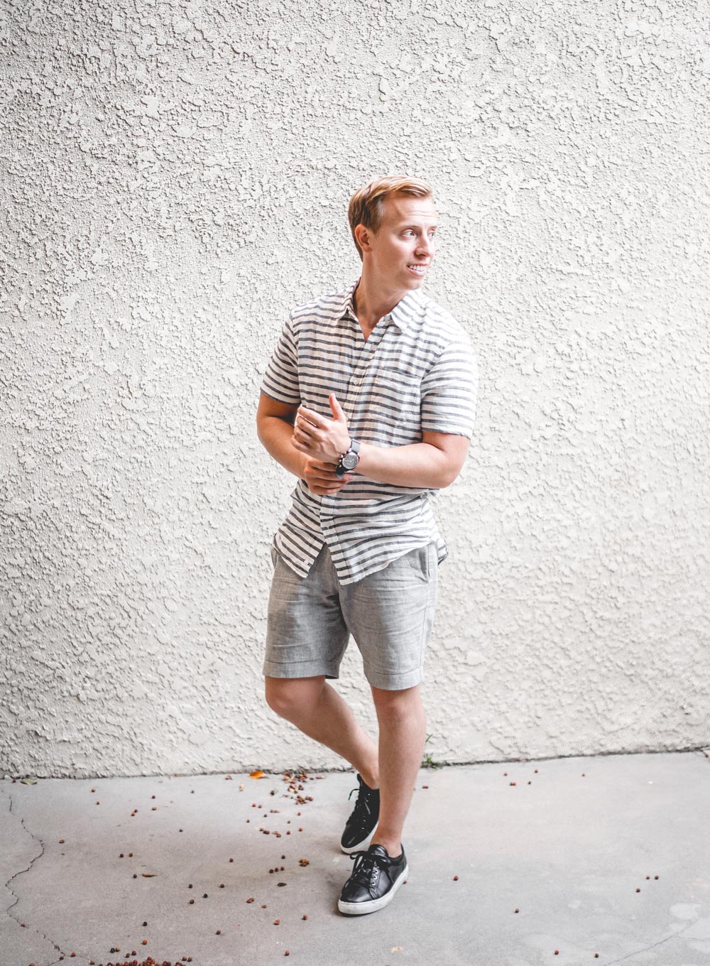 black sneakers with gray shorts primer magazine the getup