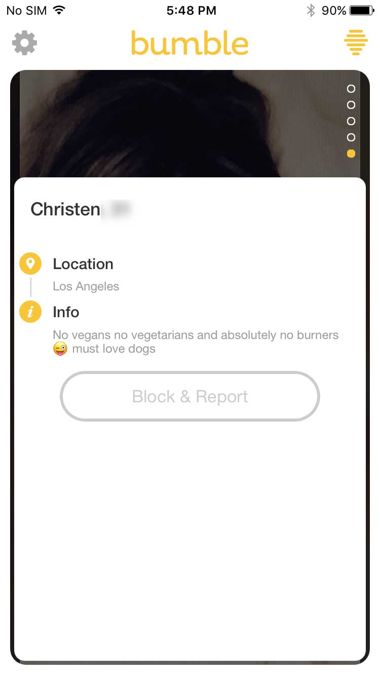 girl bumble profile