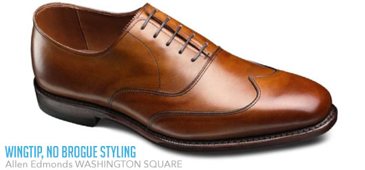 No brogue Allen Edmonds wingtip no brouging