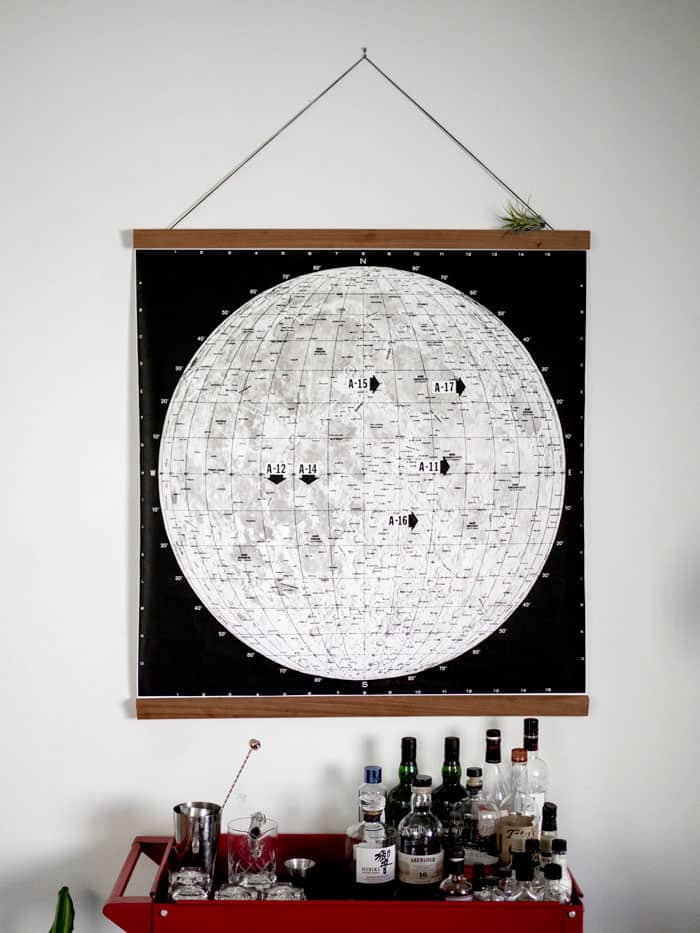 moon landing map and cheap frame diy