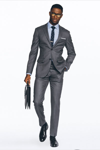 Man wearing charcoal suit