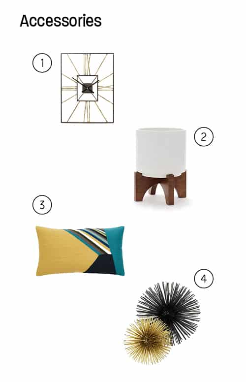 Room accessories picks with numbers next to them