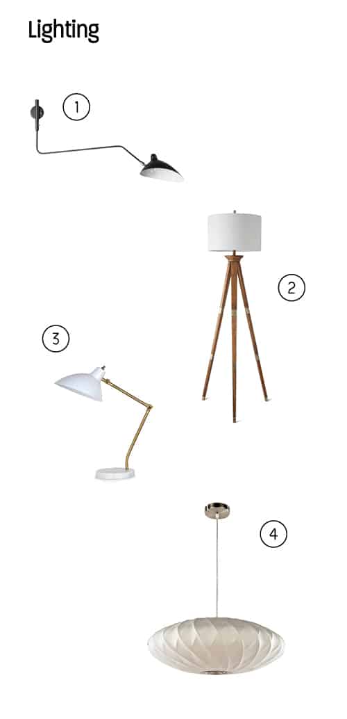 Lamp picks with numbers next to them