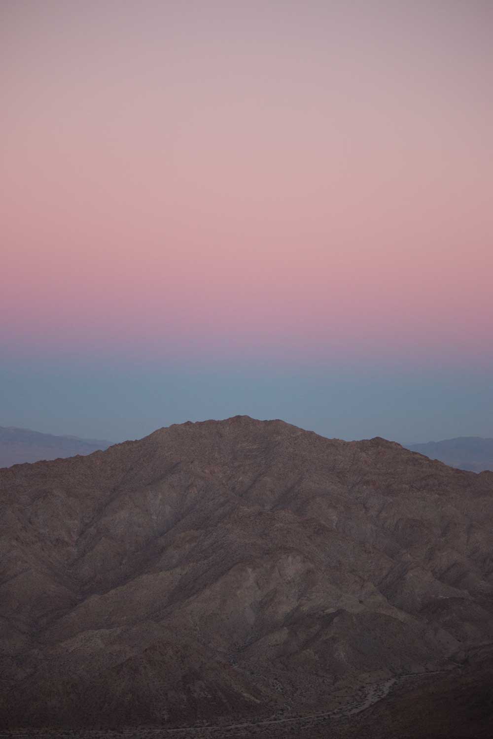 Pink sunset in Joshua Tree