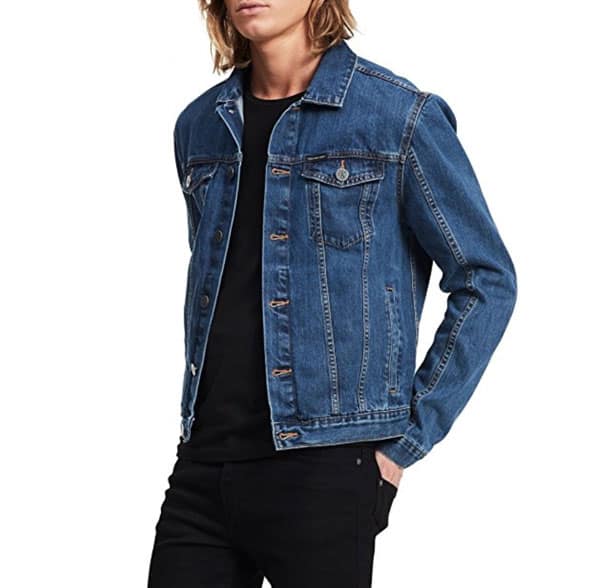 Man wearing denim jacket