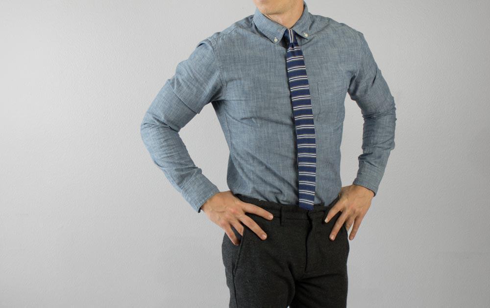 chambray shirt knit tie