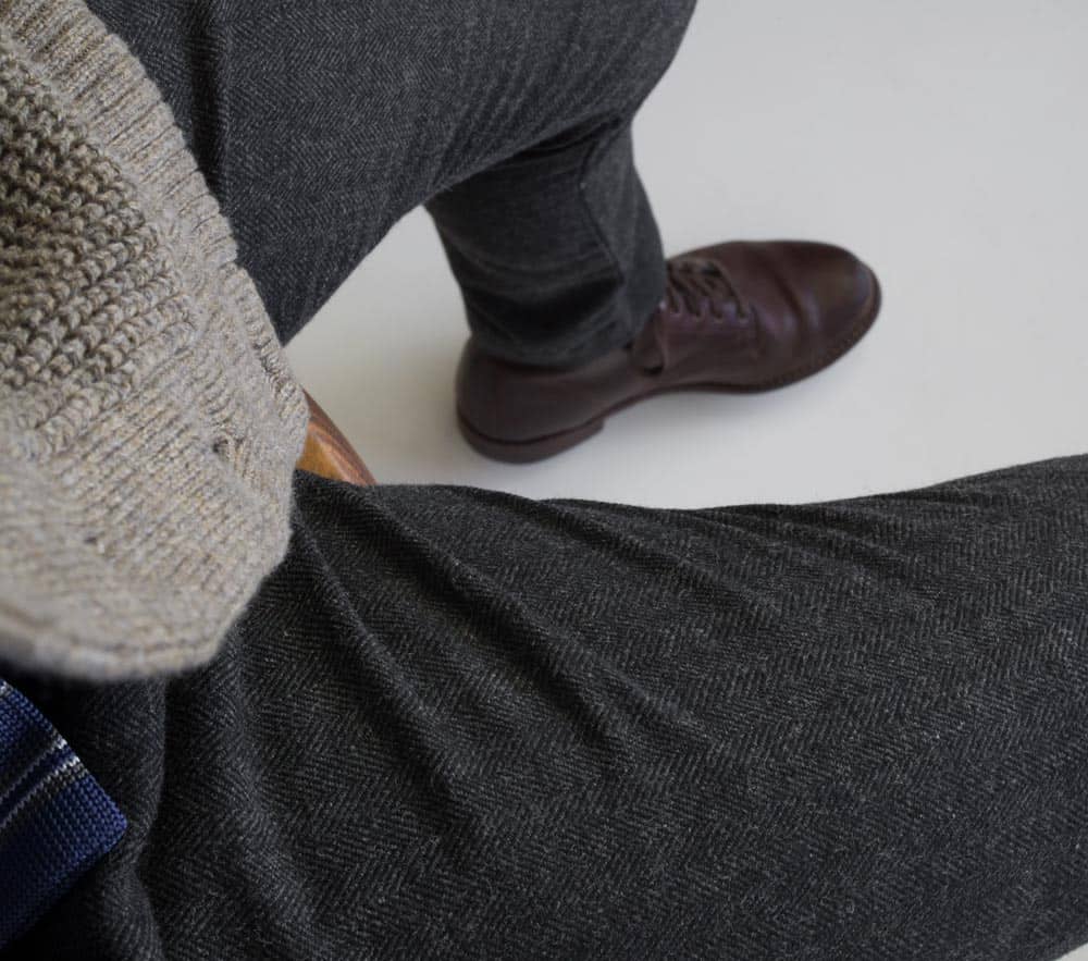 men herringbone pants wolverine thousand mile boots