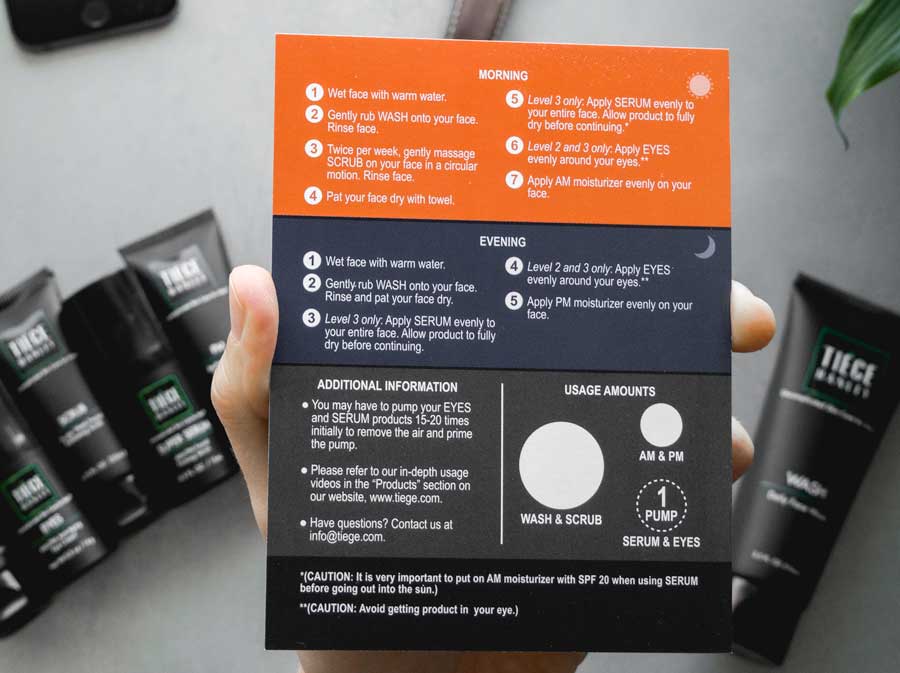 tiege hanley instruction card