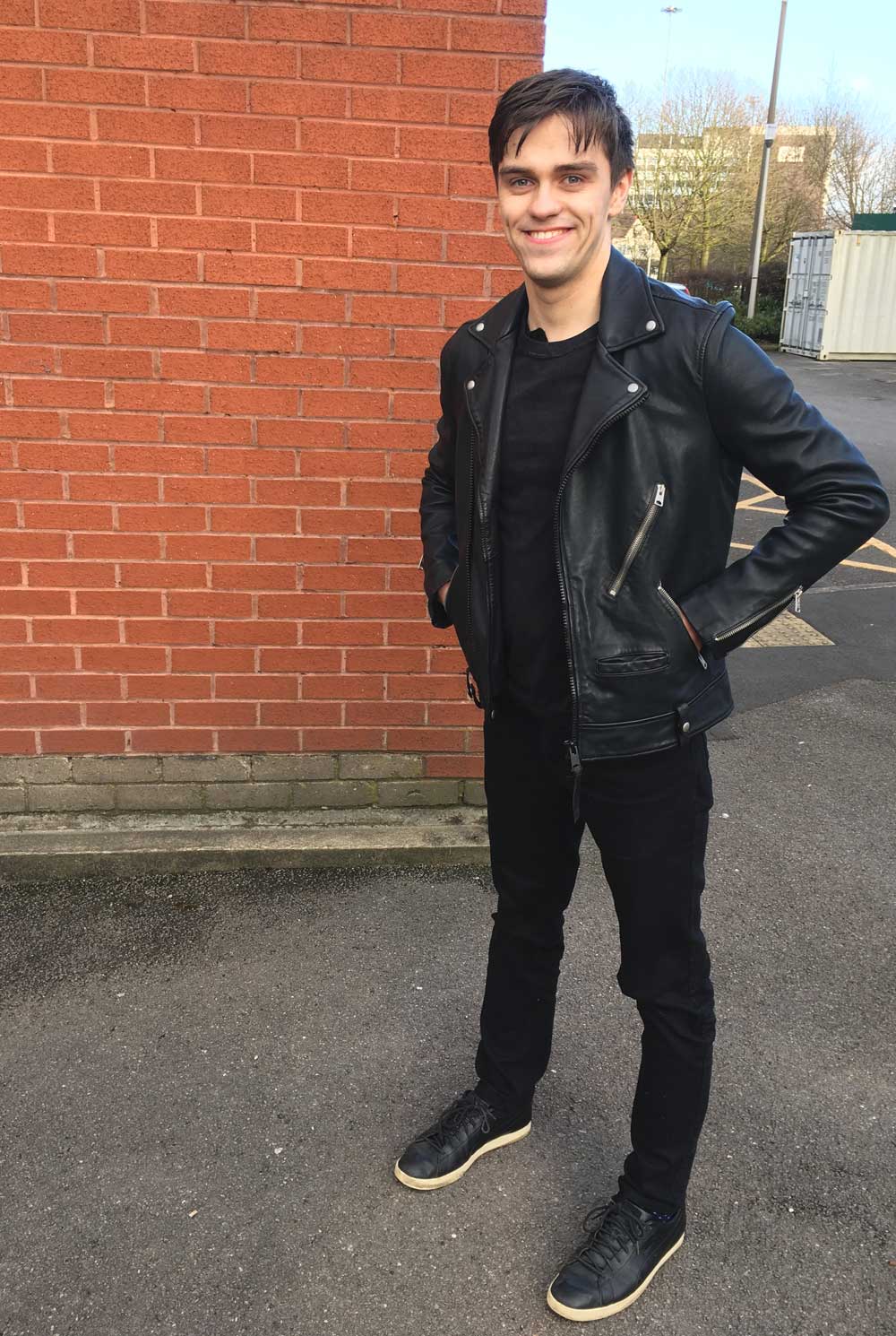 black leather jacket zac silk