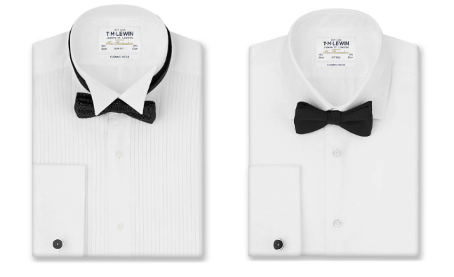 Image of tuxedo shirts and collar examples