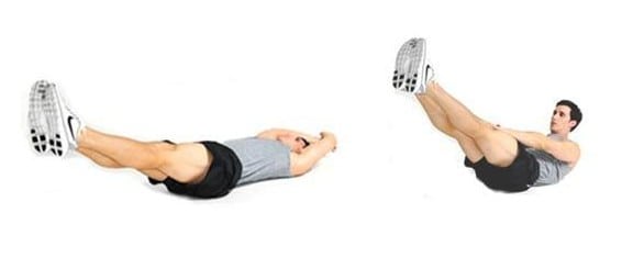 Image of man doing abdominal v up exercise