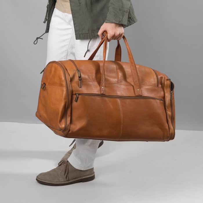 Leather duffel bag amazon