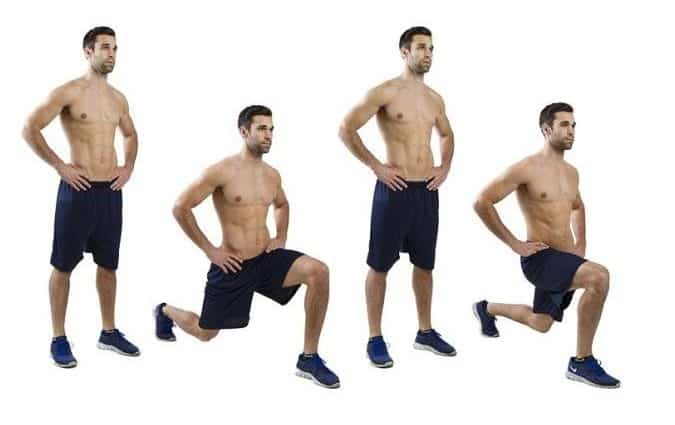 Image of man doing forward lunge exercise