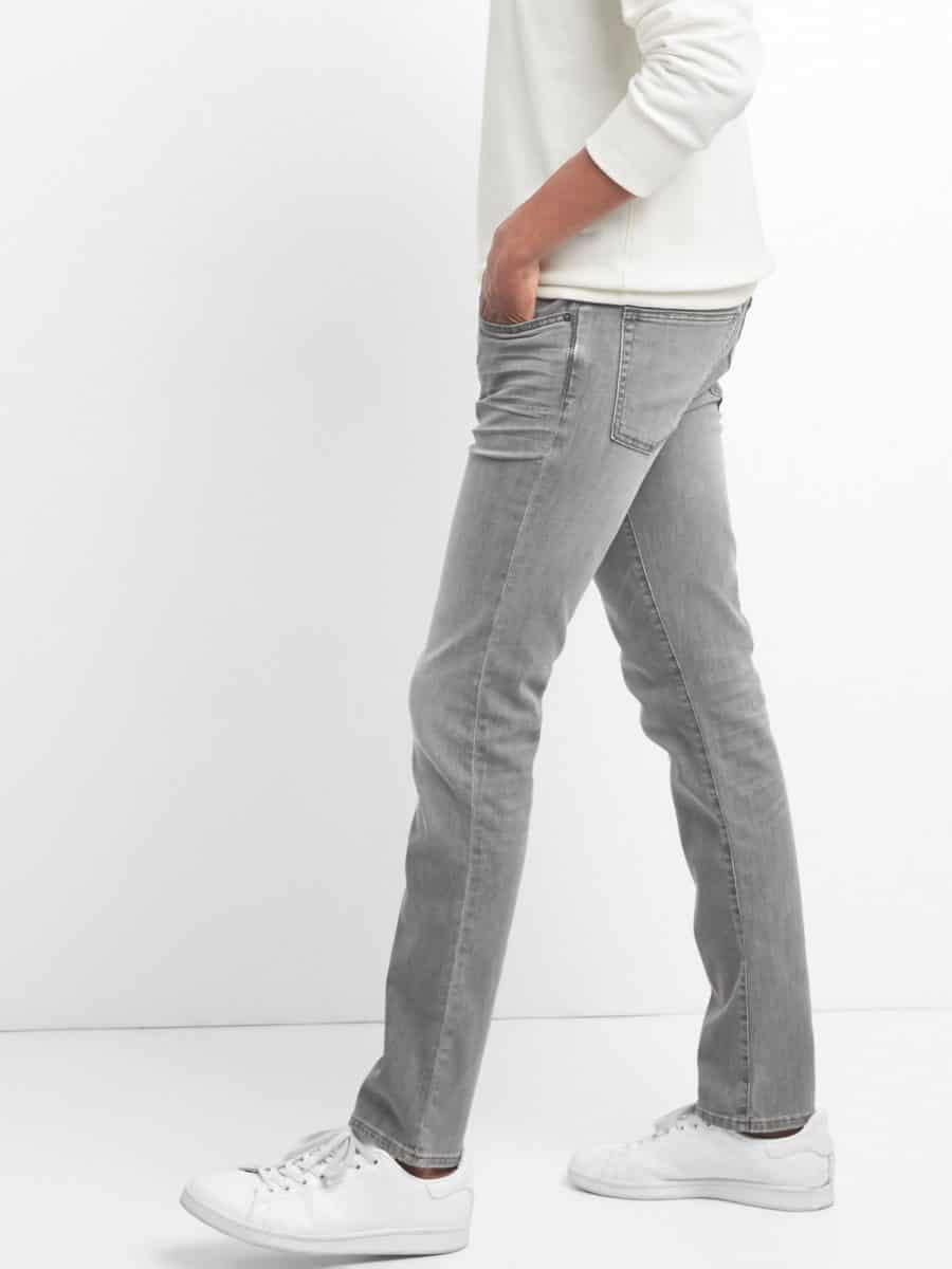 Image of man wearing Gap wearlight jeans