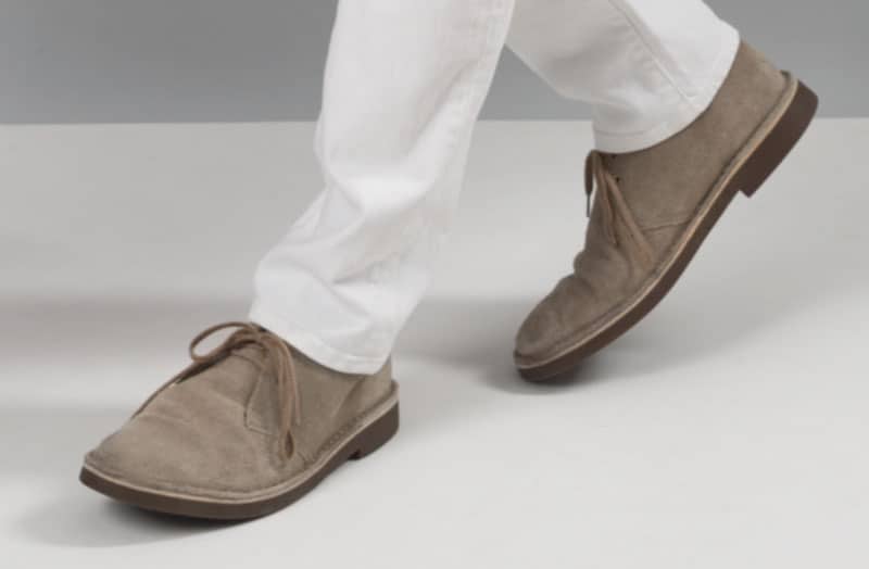 clarks bushacre 2 with white jeans
