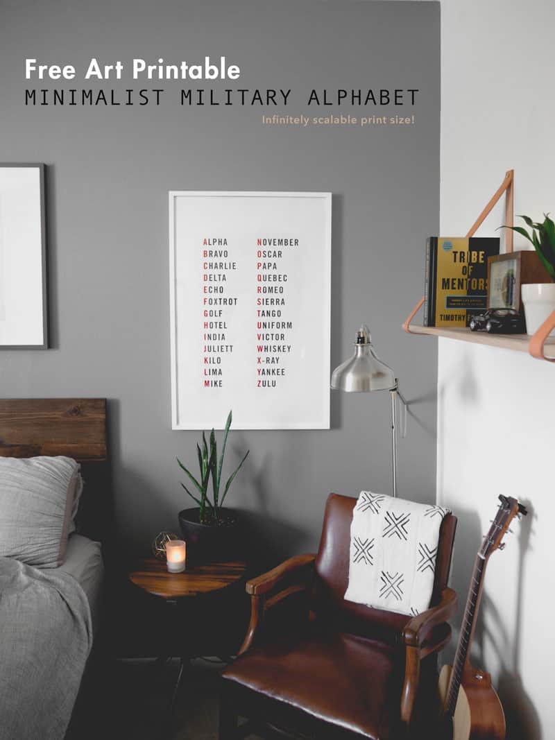 free art printable - minimalist art - masculine interior bedroom decor