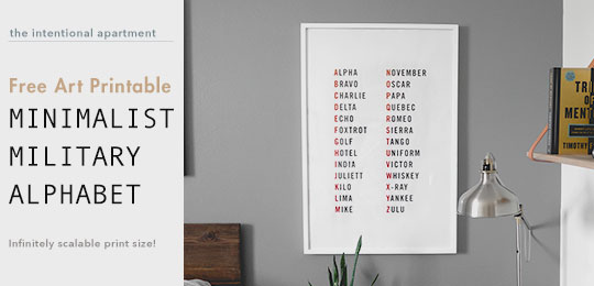 Free Art Printable: Minimalist Military Alphabet – Infinitely Scalable