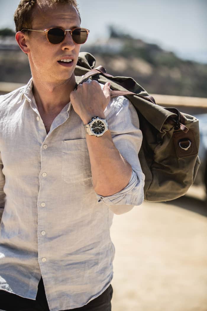 men's summer style watch linen weekender