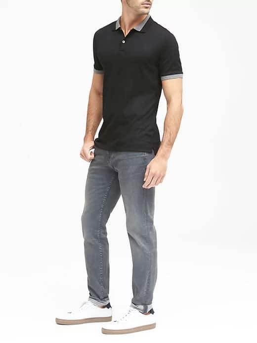 banana republic contrast polo