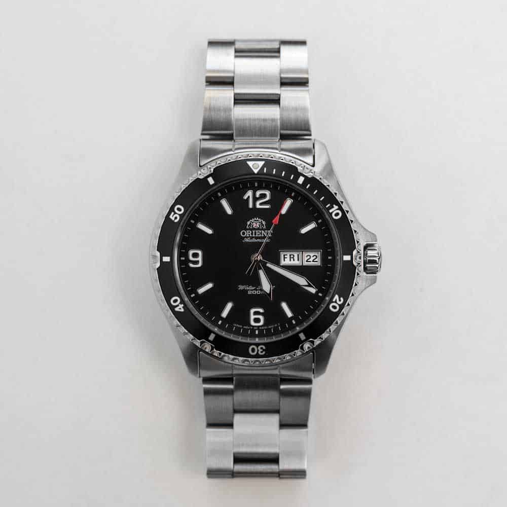 Orient watch with black face