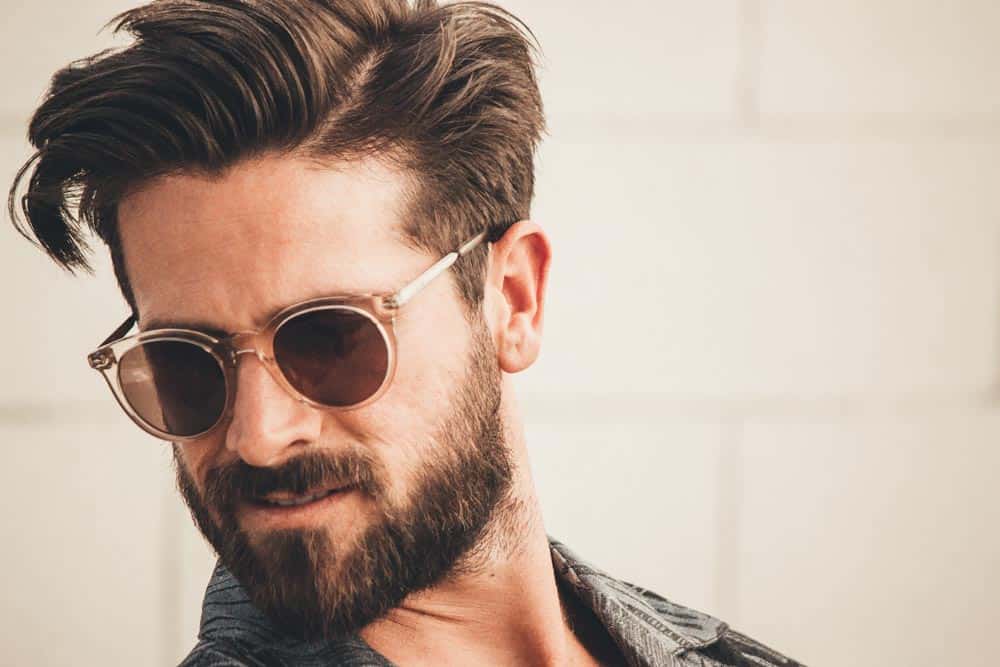 amazon_6 men's amber fossil sunglasses man beard parted hair fashion