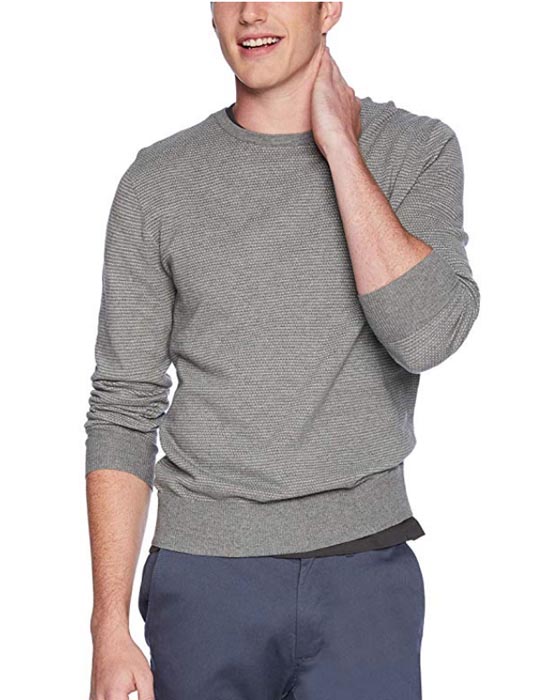 gray crew neck sweater