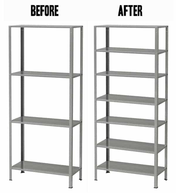 Ikea bookshelf hack before and after