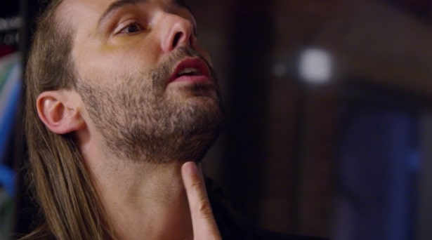 Van Ness explaining where to shave your beard