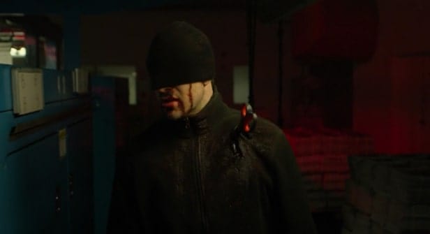 Daredevil wearing a black mask