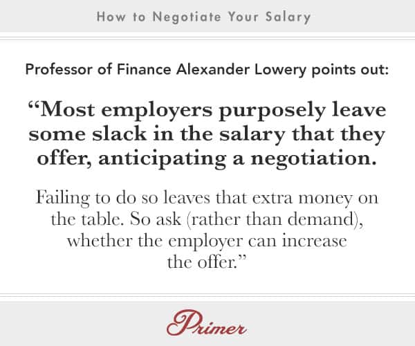 how to negotiate a salary