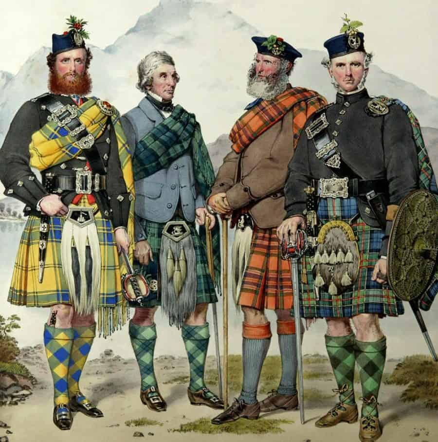 Painting of Scottish kilts