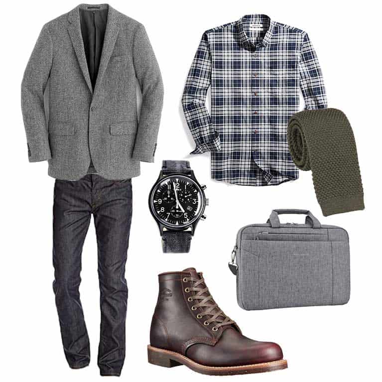 men fall and winter capsule wardrobe sportcoat flannel service boot