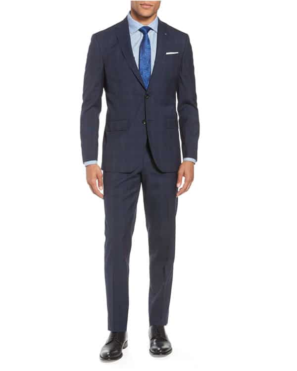 Image of Jay Trim Fit Plaid Wool Suit