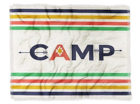 Image of Blue Stripes Zoe Wodarz Bonfire Blanket Sherpa Throw Blanket