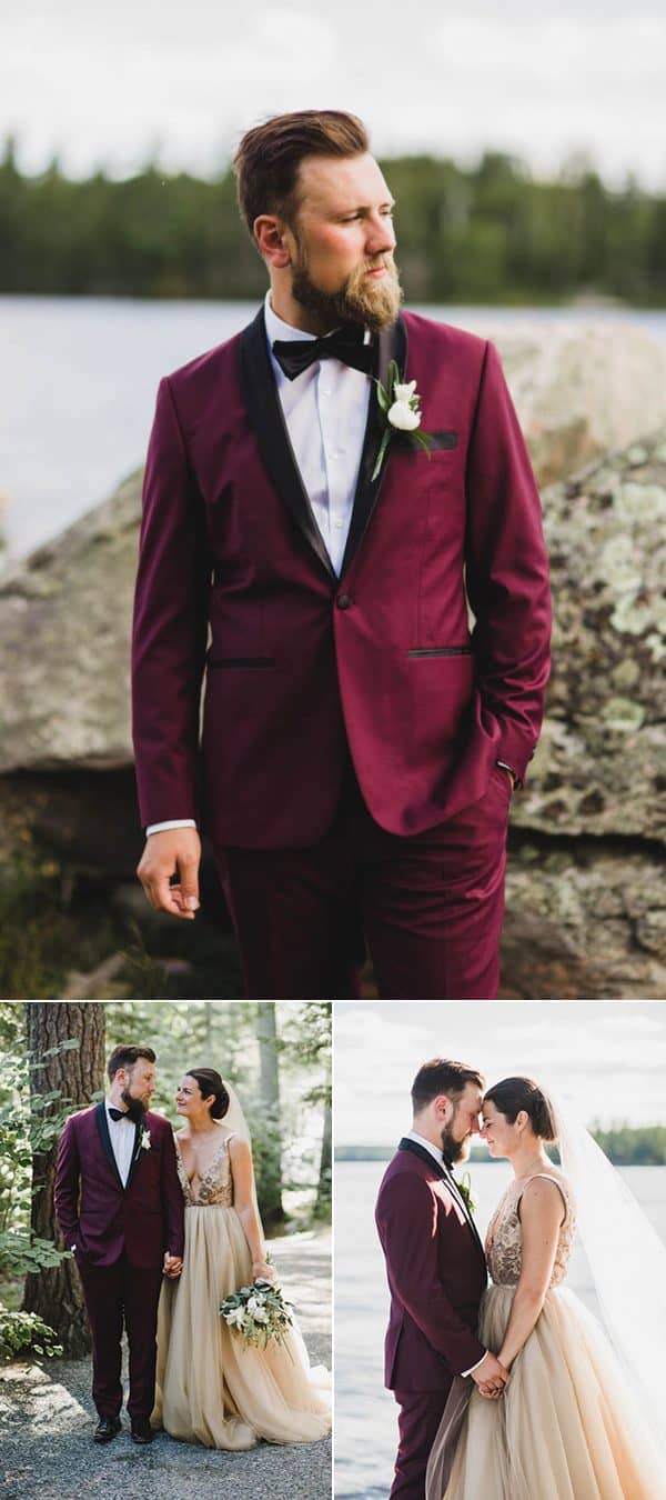 burgundy wedding suit