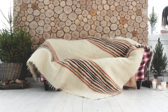 Image of Sheep Wool Blanket on Etsy