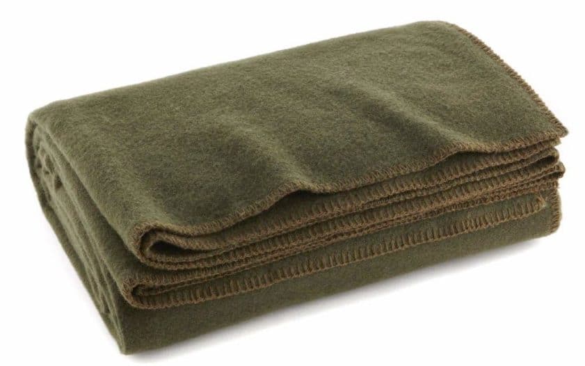Image of Ever Ready First Aid Olive Drab Green Warm Wool Fire Retardent Blanket