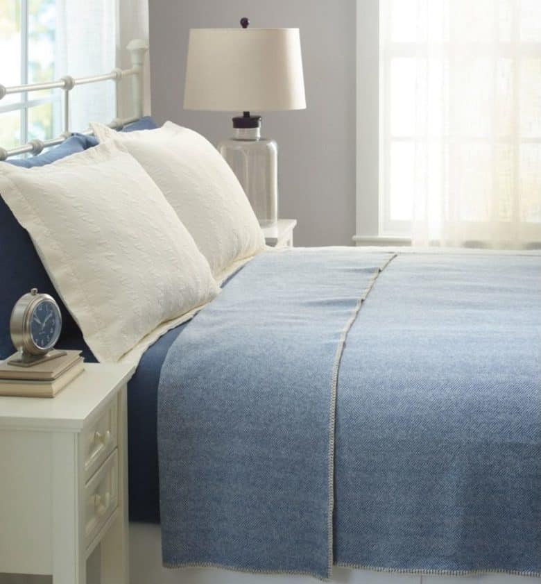 Image of LLBean Washable Wool Blanket, Herringbone