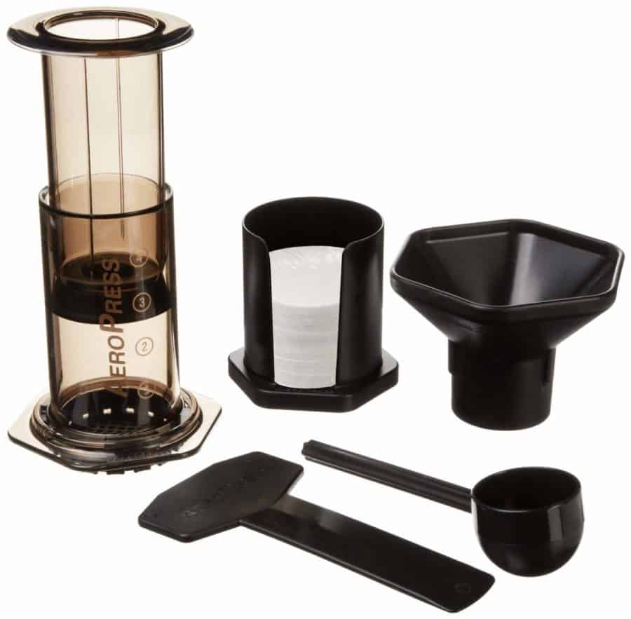 Image of AeroPress Coffee and Espresso Maker Quickly Makes Delicious Coffee without Bitterness 1 to 3 Cups Per Pressing