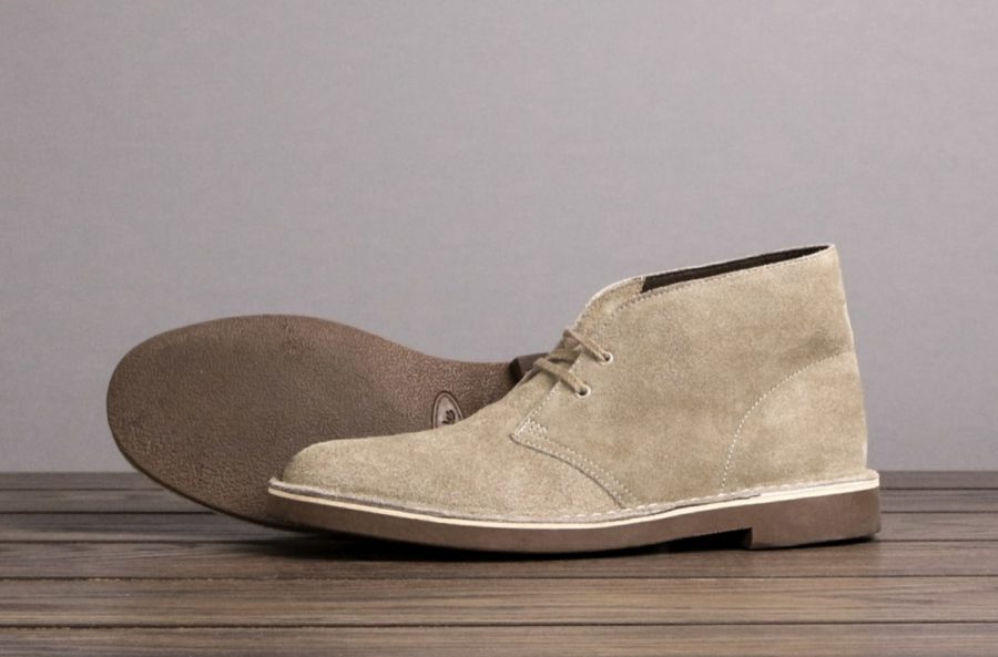 A close up of some desert boots