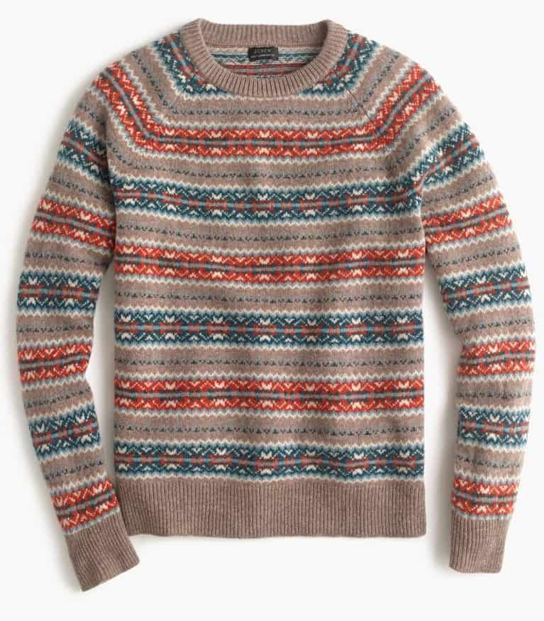 Image of Lambswool Fair Isle sweater in orange