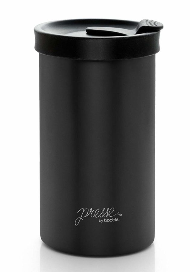 Image of Presse by bobble Coffee & Tea Maker, Press Coffee Maker, Travel Tumbler, Stainless Steel, On the Go Brewer, Brew Press & Go, Portable Coffee Brewer and Tumbler in One, 13 oz., Black