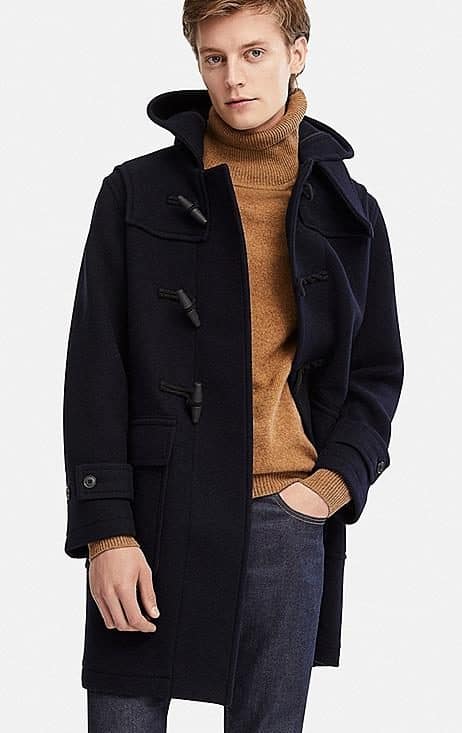 Image of MEN WOOL BLEND DUFFLE COAT
