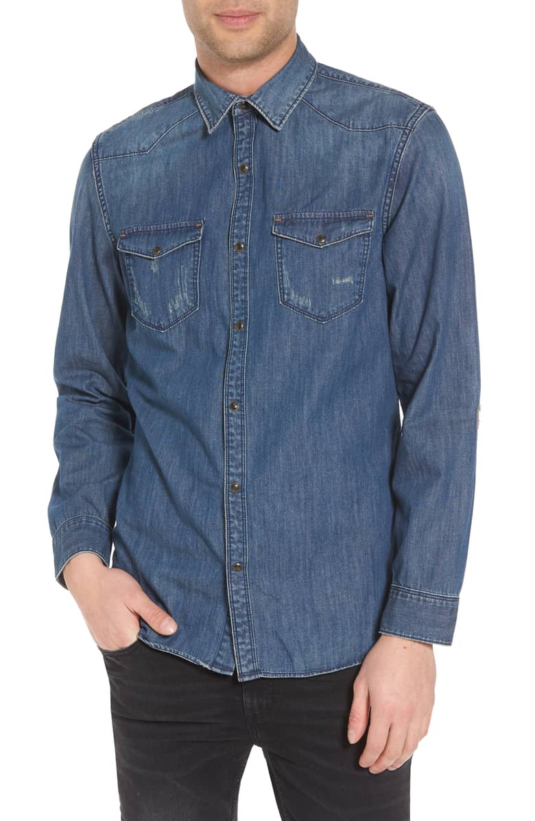 Image of Western Denim Sport Shirt